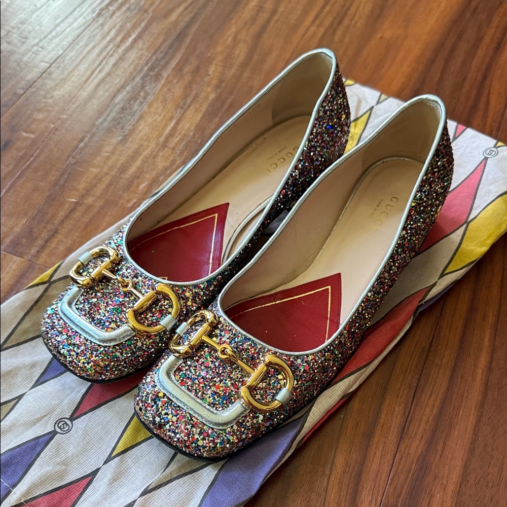 GUCCI Glitter Horsebit Women's Shoes